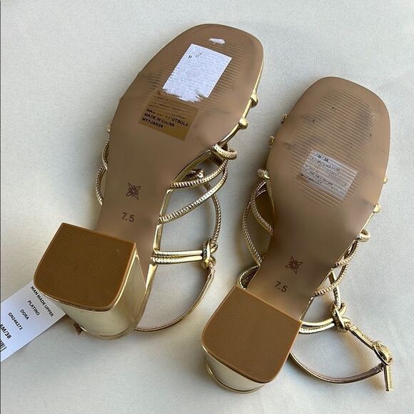 BCBGeneration Gold Strappy Women's Sandals - Picture 8 of 11